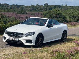 2018 Mercedes Benz Convertible E 300 AMG Line, available to hire from Superwed Cars