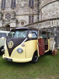 1965 Split Screen Camper Van, available to hire from Superwed Cars